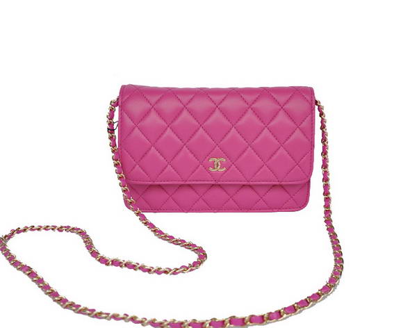 Best New Color Chanel A33814 Rosy Sheepskin Leather Flap Bag Gold Replica